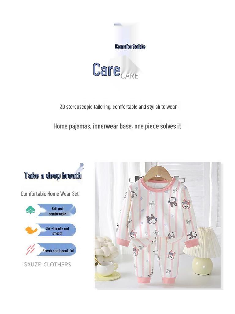 Children's Thermal Fleece Autumn & Winter Pajama Set - Boys & Girls Warm Long Sleeve Top & Pants