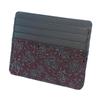 Indenya Slim Card Case, Thin, Deerskin, Purple with Black Lacquer, Rose Small Pattern, 2530-06-176