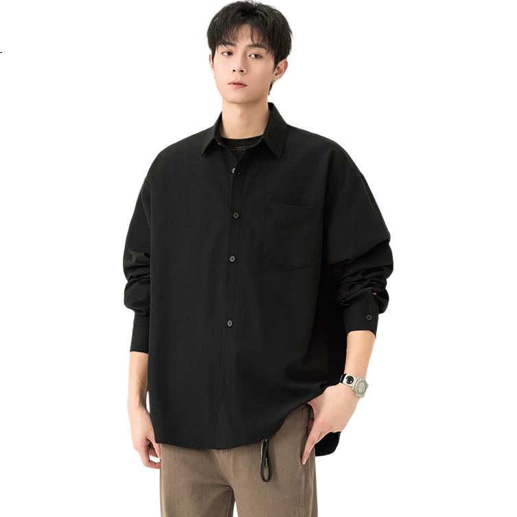 Foss Phil Men's Short Sleeve Shirt Spring Summer American Style Lightweight Solid Color Casual Jacket