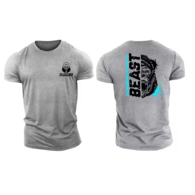 Printed Hercules Beast Blue - Fitness T-Shirt High Quality Casual Men New Short Sleeve Tops Muscle Man Tough Guy T-Shirt