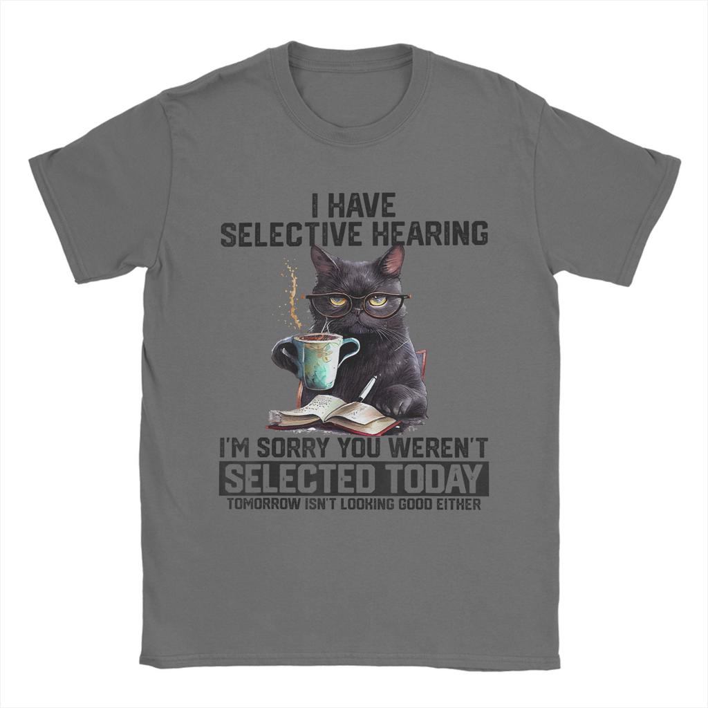 Sarcasm Humor Saying Cat Cotton T-Shirt For Men's Summer  Y2K Fun T Shirts O-Neck Leisure Tees Oversized Casual Clothes