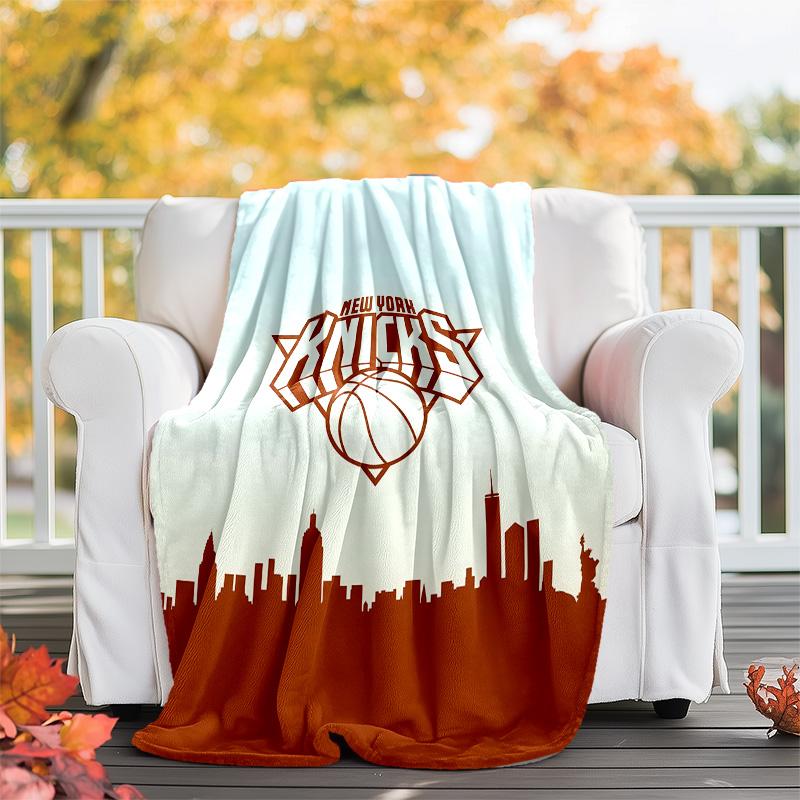 1 Stück New York Knicks Thema Decke - Digitaldruck, Polyester, Gemütlich für alle Jahreszeiten, Perfekt für draußen und Reisen