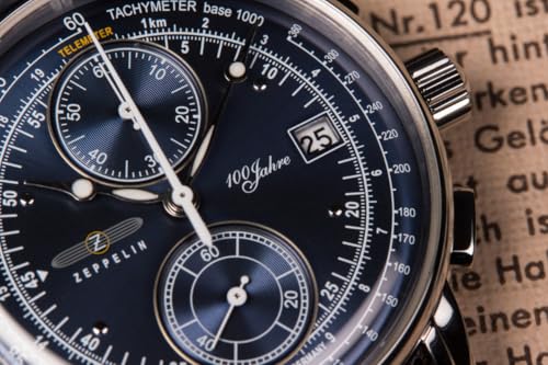 Zeppelin Men's 100th Anniversary Watch, Blue Dial, 86703 [Parallel Import]