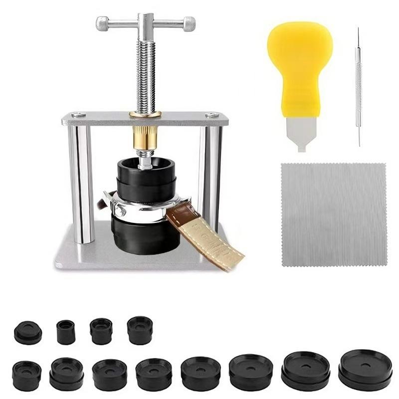 Uhrenpresswerkzeug-Set Einfache spiralförmige Uhrengehäusepressmaschine Gehäuseboden-Schließer Einfache Bedienung für DIY-Hobbyisten Reparatur