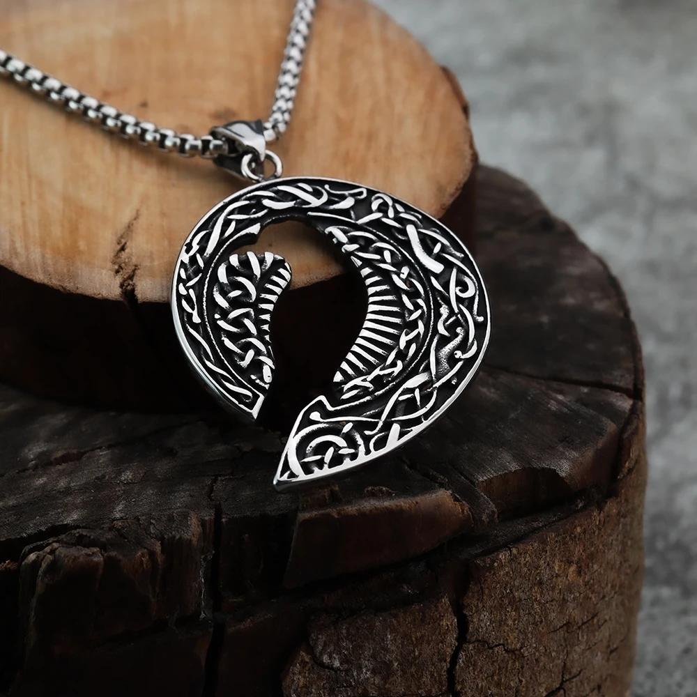 

European and American Style Viking Celtic Knot Virtual Crow Fashion Men s Niche Pendant Stainless Steel Jewelry
