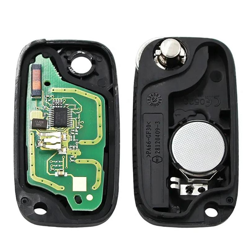 A16P-Car 2 Buttons Folding Flip Remote Key 433MHZ ID46 PCF7961 Chip For Renault Clio Twingo Kangoo Master Modus