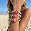 Soft Pottery Egg Flower Shell Hand-woven Necklace Bracelet Anklet Set Pink Beach Wind 18 Hours Delivery