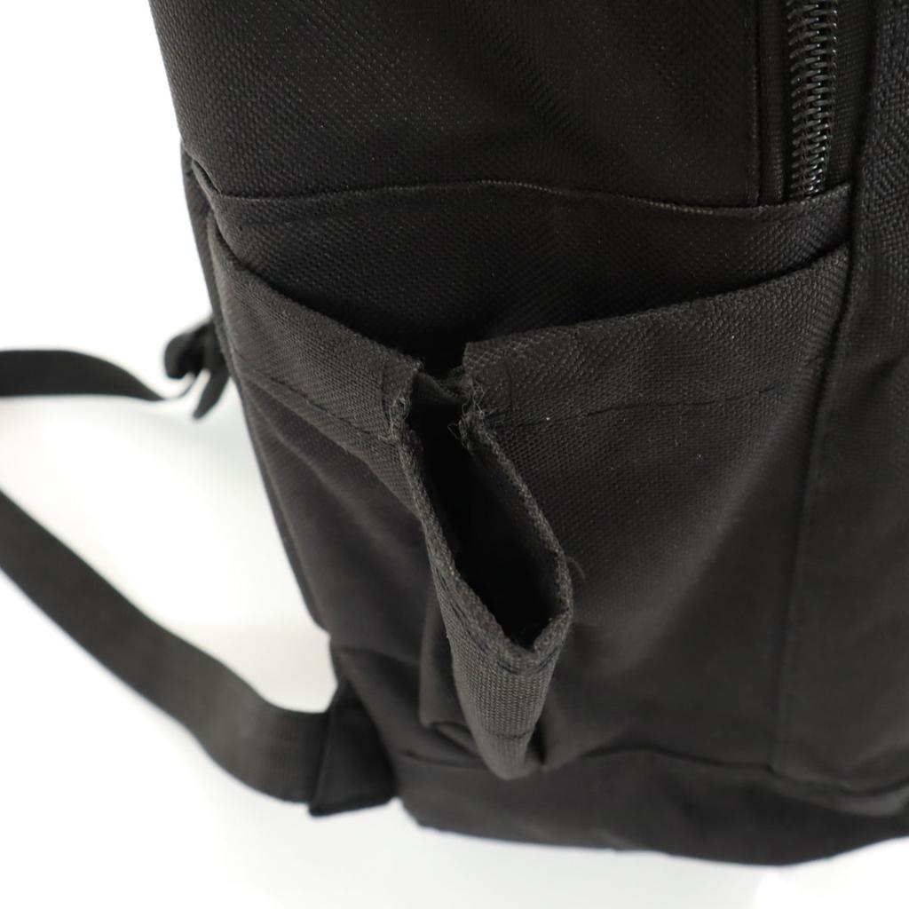 Mochila negra unisex para hombre usada con estampado del logo adidas Trefoil