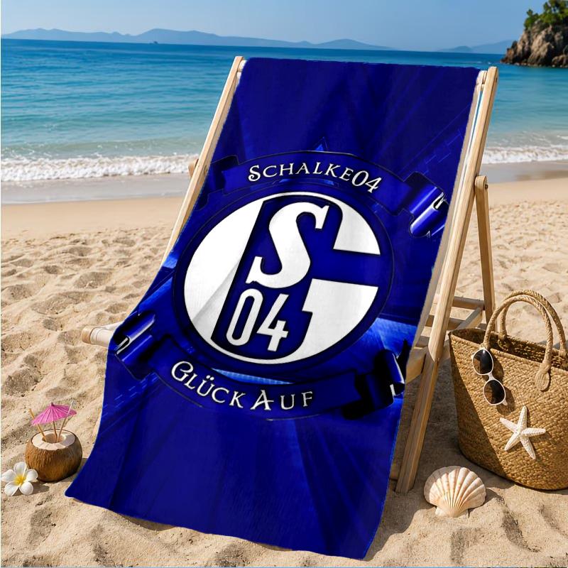 Toalha de Praia Estrela Brilhante do FC Schalke, Secagem Rápida, Fácil de Cuidar, Adequada tanto para Fitness quanto para Férias na Praia, Essencial Esportivo