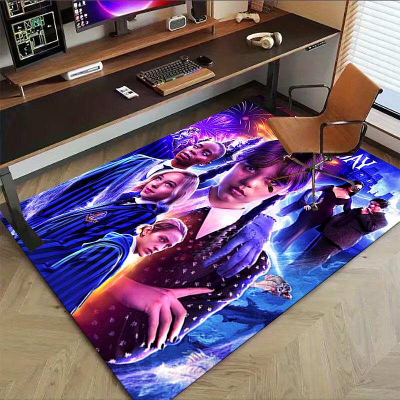 1pc Spooky Spider Web Portrait Carpet for Playroom Bedroom Living Room Sofa Home Decor,kids Game Area Rug Non-slip Floor Mat Y82674