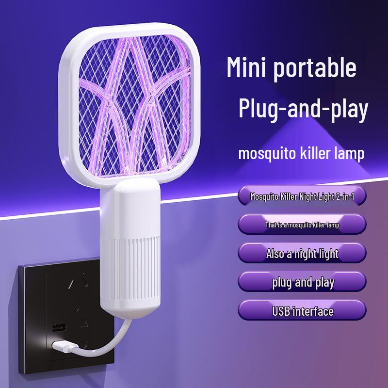 2025 Purple 3-in-1 Electric Mosquito Swatter & Killer Lamp with Automatic Luring