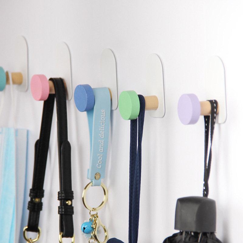 Dreamy Macaron Over-the-Door Adhesive Hooks - Heavy Duty & Decorative for Coats and Hats
