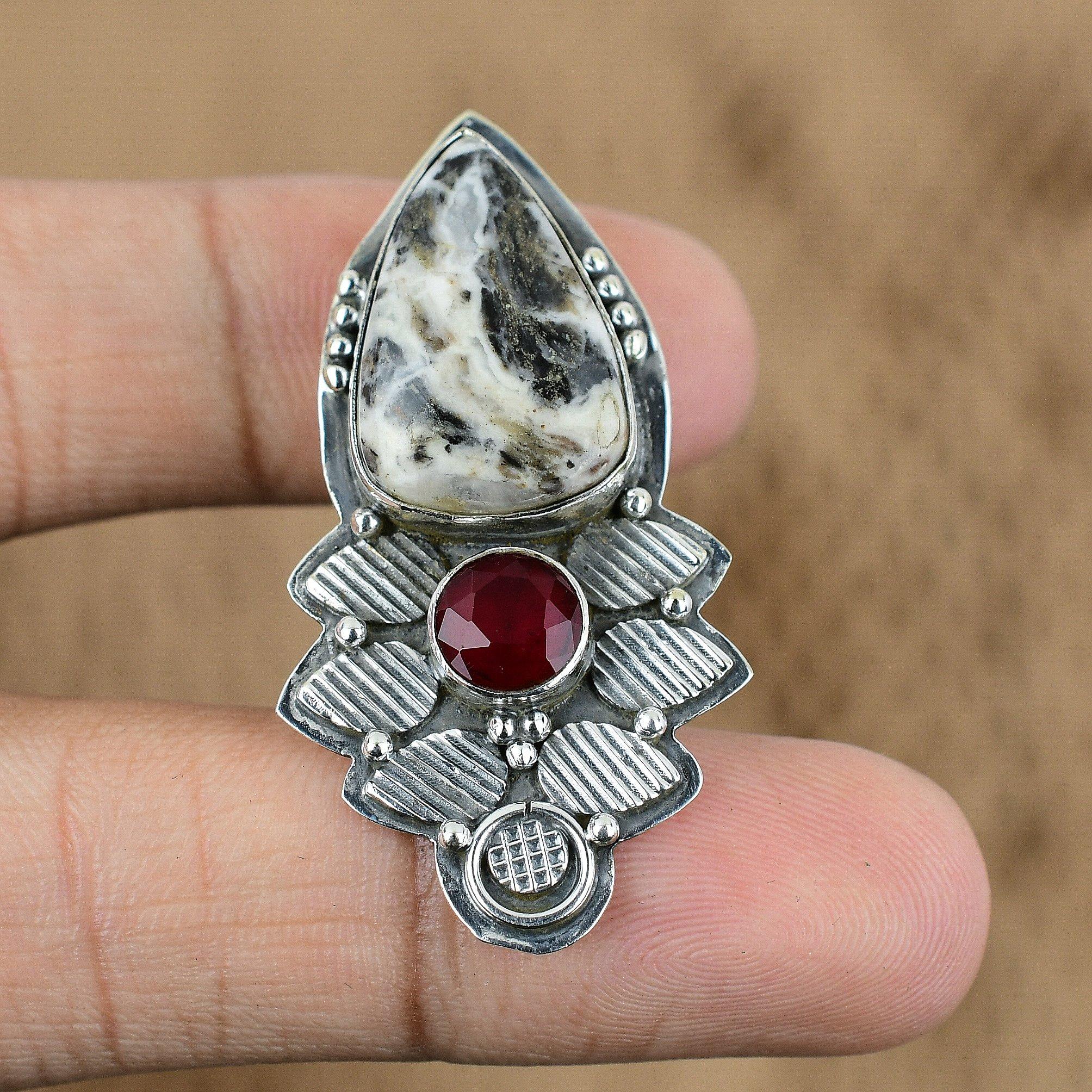 

Gift For Her 925 Sterling Silver Natural Ocean Jasper Gemstone Jewelry Pendant