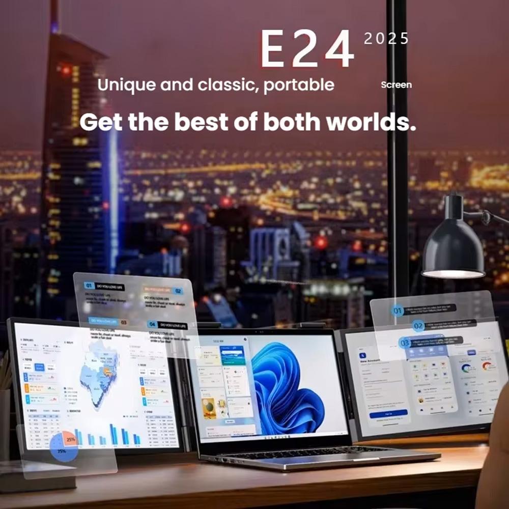 14" Portable dual monitor/Singel monitor , IPS screen USB-C/HDMI laptop extender for trading/programming/gaming Second display