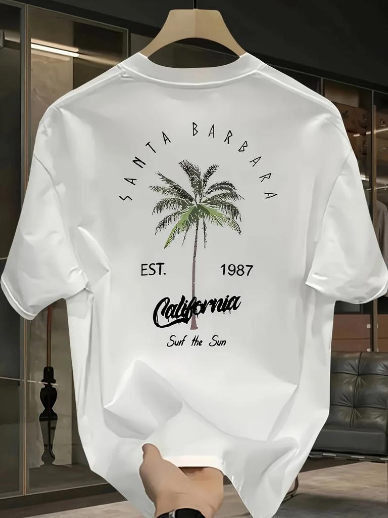 Santa Barbara CA Palm Tree Graphic Tee Unisex California Summer Shirt