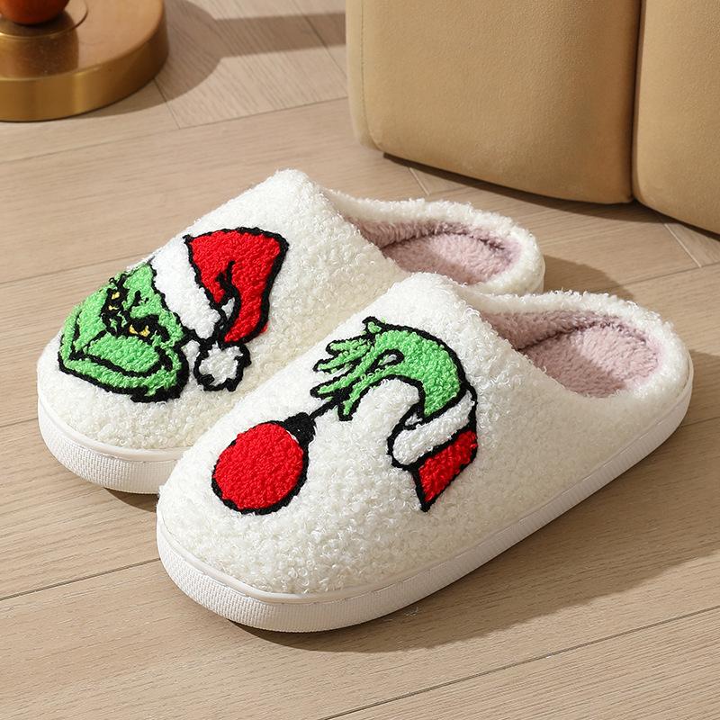 

Нові зручні домашні милі мультяшні Грінч зимові бавовняні капці чоловічі та жіночі парні термобавовняні капці Sole 40/41 is suitable for 39-40 feet