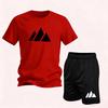 Sommer Mode Trendig Lässig Sport Zwei-Teiler Set Jugend Herren Kurzarm T-Shirt Shorts Set Atmungsaktiv Schnelltrocknend Active Wear
