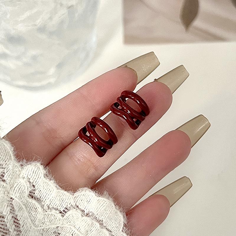 

1 пара ретро серьги-пусеты с бантом, нишевый дизайн, серьги для женщин, девушек, простые серьги с темпераментом, ювелирные аксессуары, подарки