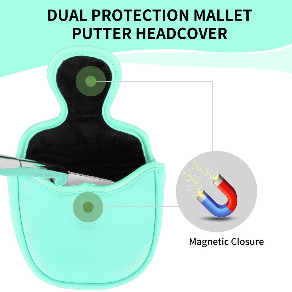 Digital Slash Trim Magnetic Golf Putter Head Cover