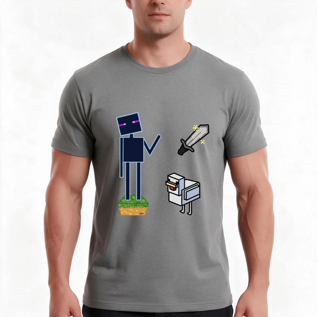 EnderUnisex Sword Chicken Design Sheet TShirt Summer Casual Cotton Tee Oversized Streetwear Tops Vintage Graphic Print