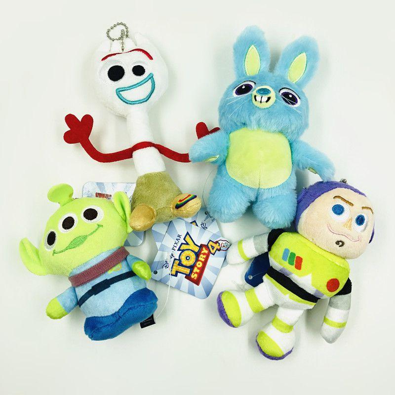 Toy Story 4 4" Bean Plush Soft Cute Keychain Pixar Woody Buzz Bunny Toys Ducky