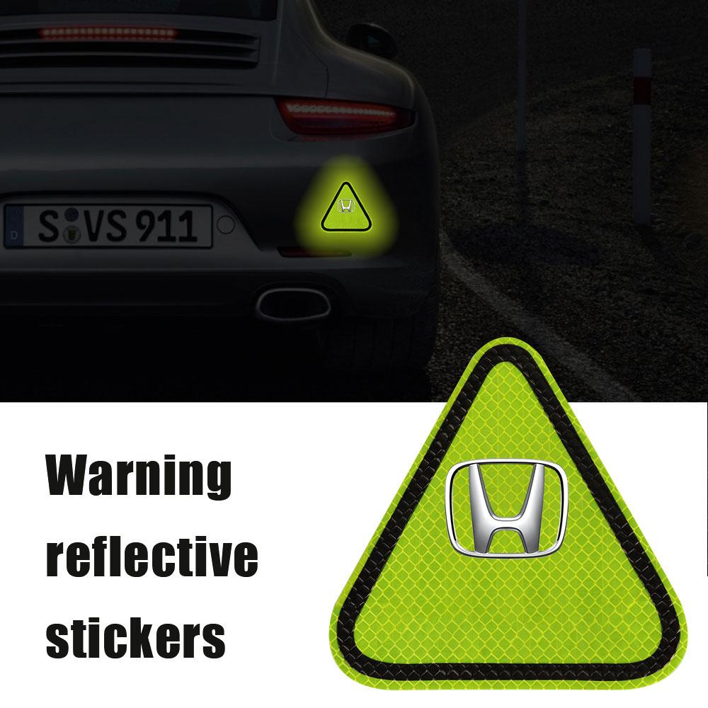 Dncr6 1/3Pcs Car Body Trunk Safety Warning Mark Car Emblem Reflective Sticker For Honda Mugen Typer ACCORD Airwave Avancier Civic FIT