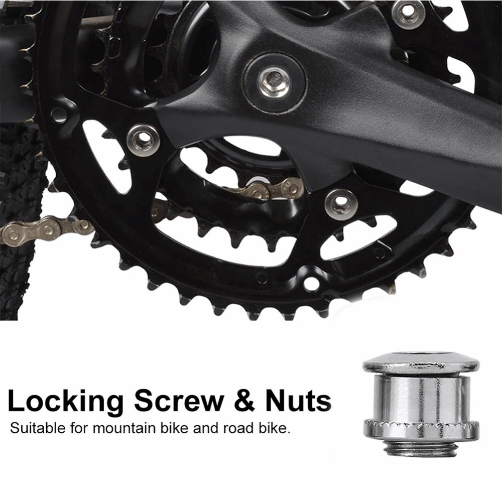 8 Sets Bolts & Nuts Bike Chainring Bolts Sliver Bicycle Chainring Screws Bike Accessories