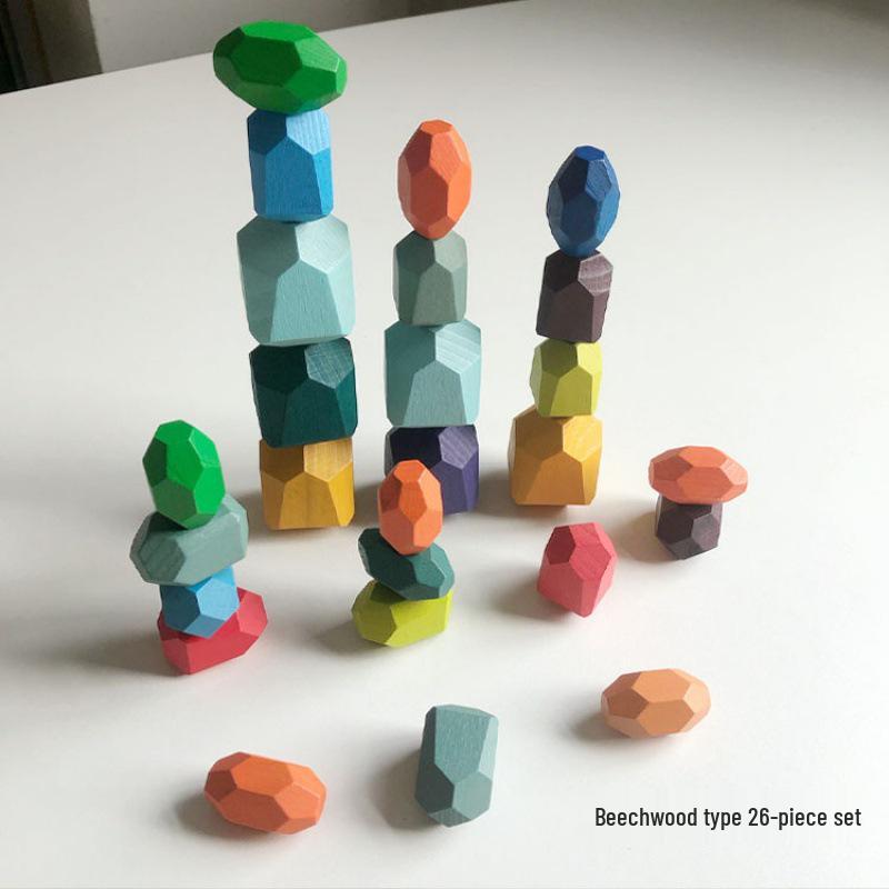 Montessori Stone Stacking Educational Puzzle Blocks for Girls – Early Learning Gift