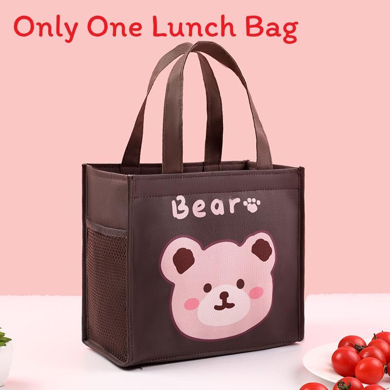 Cartoon Animal Insulated Lunch Bag With Material For Students And Office Workers
