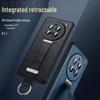 Vivo X300Pro / X200S Leather Texture Protective Case with Wrist Strap Stand - Full Coverage, Anti-fall Design.