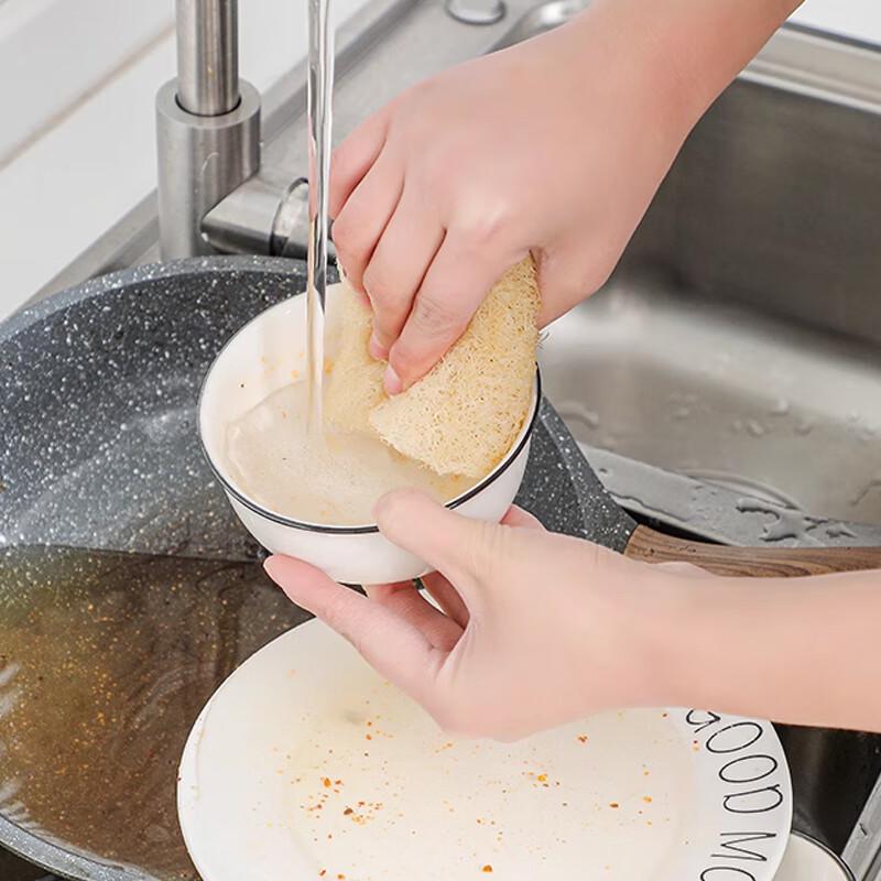 Natural Loofah Kitchen Scouring Pad - Eco-friendly Dishwashing Dishcloth