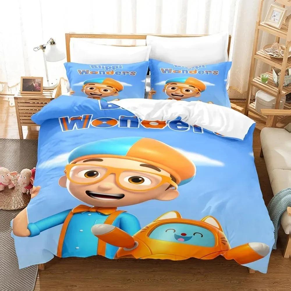 Blipi Wonders 3D Printed Duvet Case Pillowcase Bedding Set Twin Full Queen King Size for Kids Bedroom Decor