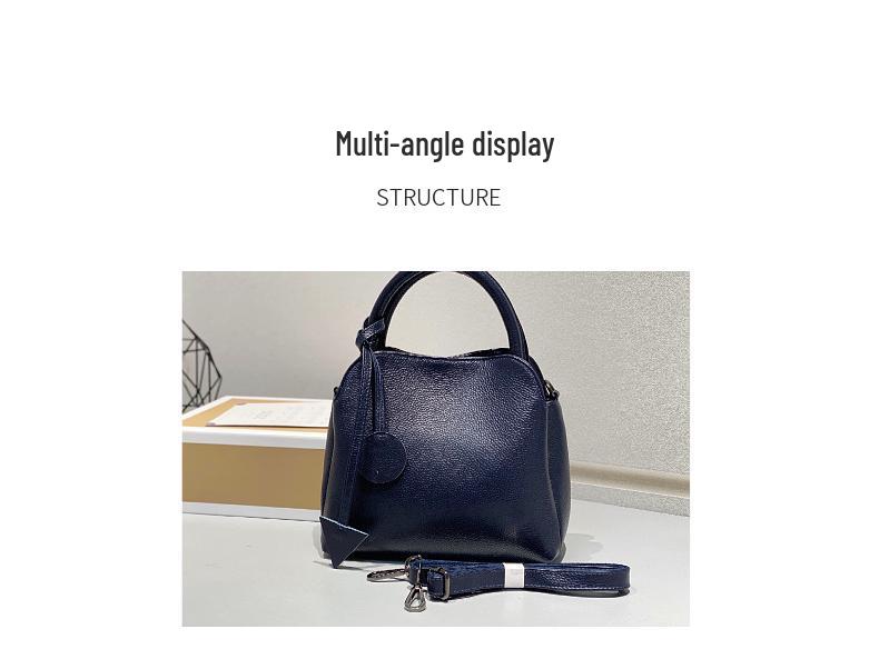 Genuine Leather Women's Crossbody Tote - Large Capacity Soft Cowhide Square Bag for Commuting