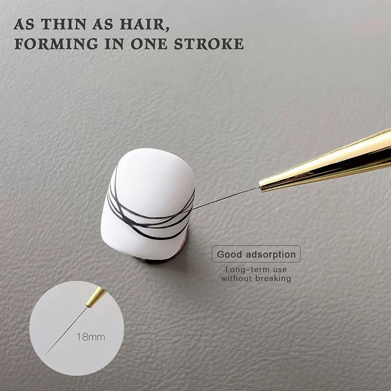 5Pcs Acrylic Handle Extremely Fine Nail Art Liner Pen Diy Painting Brush Drawing Lines Stripe Flower Painting Pen Uv Gel Brush