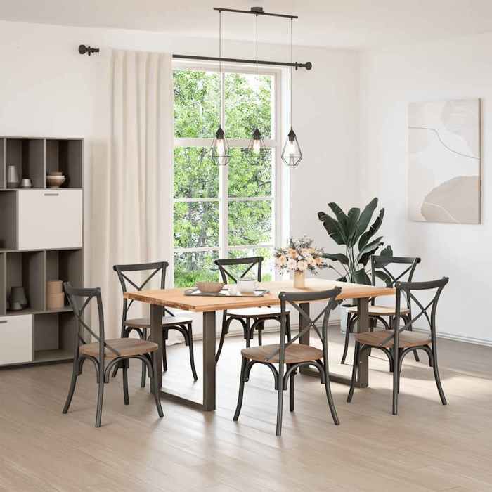 VidaXL Dining Table Legs U-Shape 2 Pieces Natural Steel 80 X (72-73) Cm Steel 4013191