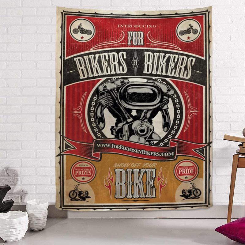 Retro American Style Poster Tapestry Nostalgic Wall Hanging Decor for Bedroom Dormitory Bar Living Room Bedside Backdrop