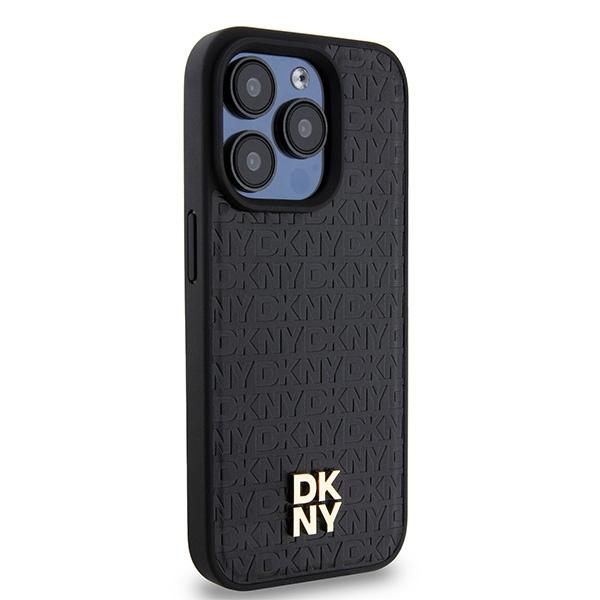Dkny Dkhmp15Lpshrpsk Iphone 15 Pro6.1 Czarny/Black Hardcase Leather Pattern Monogram Metal Logo Magsafe