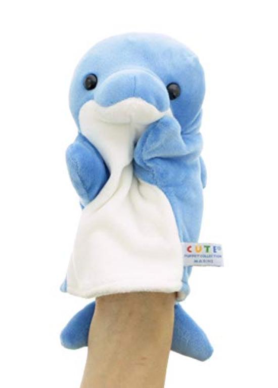 PUPPENKOLLEKTION MARINE Delfin Handpuppe Blau Kinder