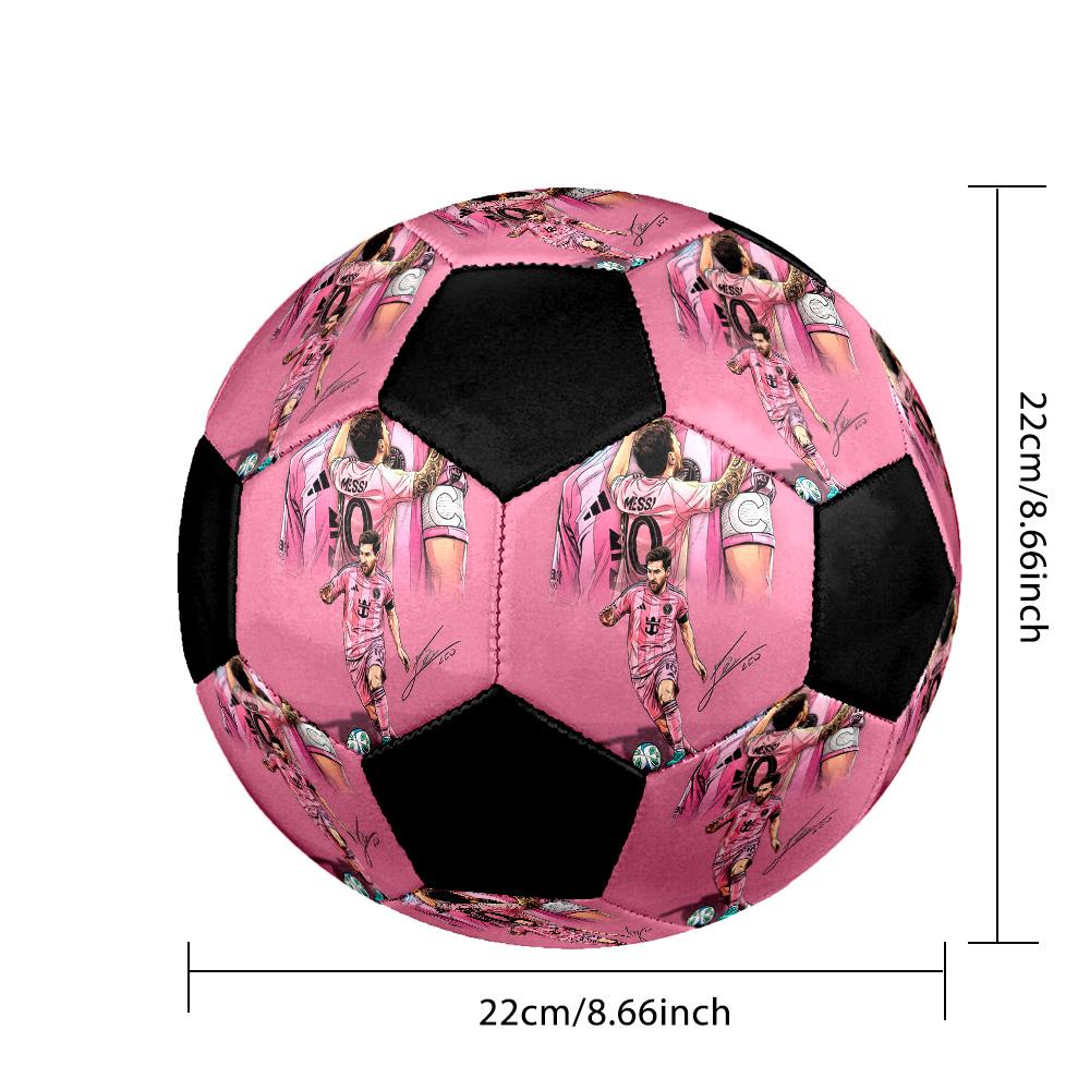Pallone da Calcio Messi Colorato Per Tutte le Età Cucito a Macchina PVC Pronto per la Competizione Resistente Alto Rimbalzo.TAGLIA5