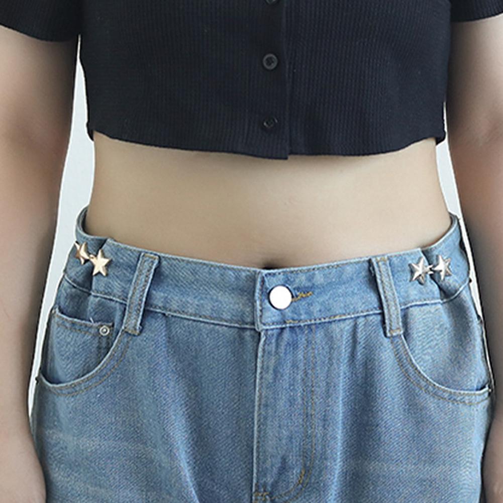 Removable Metal Star No Sewing Jean Buttons For Loose Tightener Jeans Buckles Instant Button Pi L3Q7