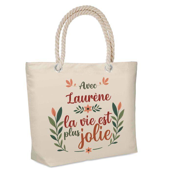Sac cabas - PLANETEE - Laurène la vie est plus jolie - Jute - Isotherme de plage - Made in France