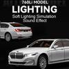 1/24 Scale BMW 760Li Toys Model Car Alloy Diecast Vehicle Model with Light and Sound Simulated Car Toy for Children Gifts Collection