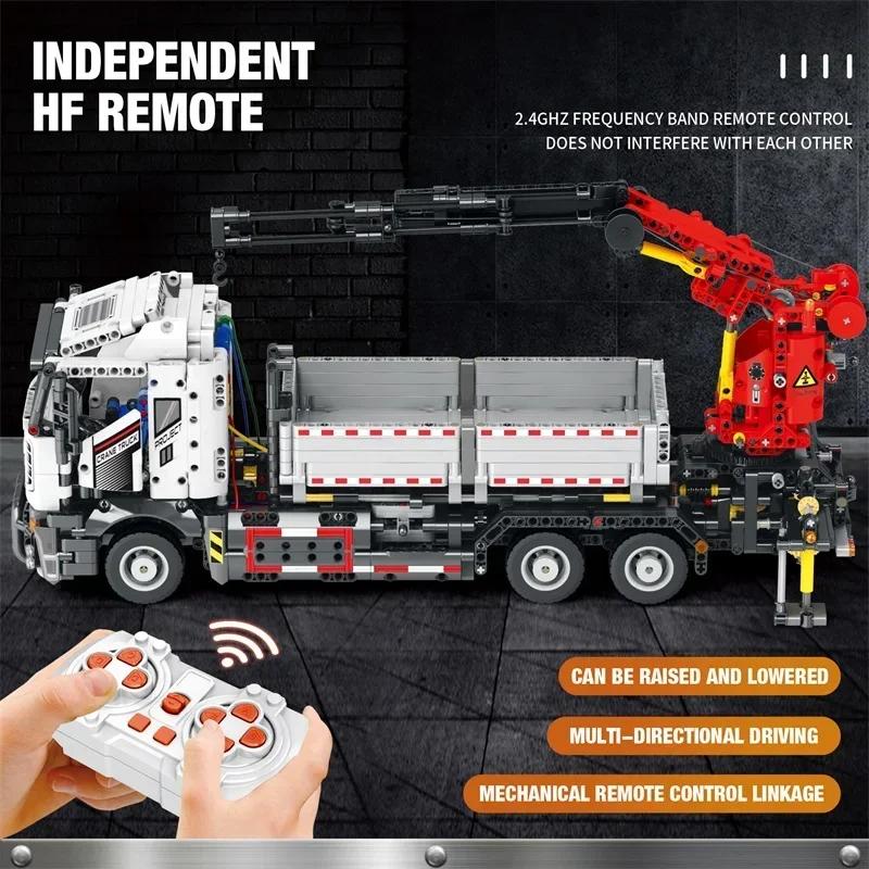 Kran-LKW-Bausteine Fernbedienung Engineering Fahrzeug Auto Ziegel Kinder Spielzeug Geburtstagsgeschenke