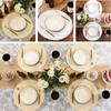 Set of 4/8 PET Woven Round Placemat Tassel Bohemian Table Placemats Heat-resistant Non-slip Table Mats for Home Wedding Kitchen