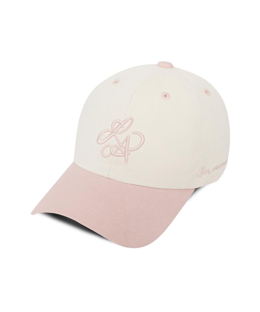 Line Binyu La Two-Tone Ball Cap - Pink & Cream