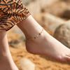 Classic Vintage Evil Eye Color Block 18k Gold Plated Copper Women Anklet Foot Jewelry