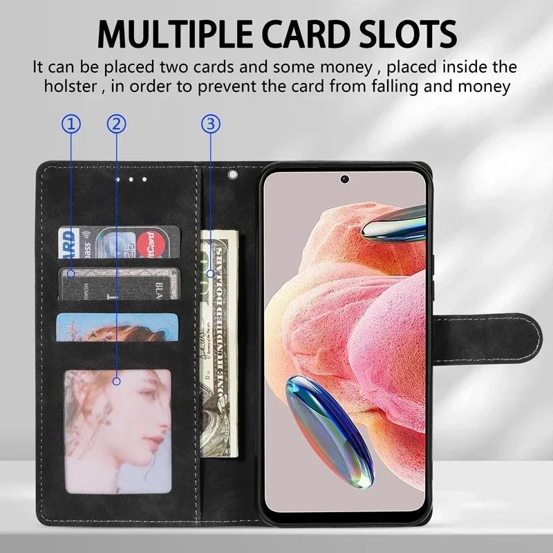 Wallet Card Slot Magnetic Flip Leather Case For Xiaomi Redmi Note 12 Pro + 12S 11 11S 10 9 8 8T 7 Redmi 13 12 10 10C 9 9A 9C 9T