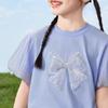 Girls' Cotton Bow Short-Sleeve T-Shirt