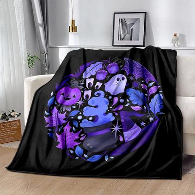 1pc Ghost Pumpkin Halloween Ideas Blanket, Home Decorative for All Seasons, Living Room, Travel, Camping, Car Blankets