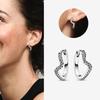 Authentic 925 Silver Cherry Blossom Bow Heart Hoop Stud Drop Earrings plata de ley Jewelry DIY Birthday Gift Original